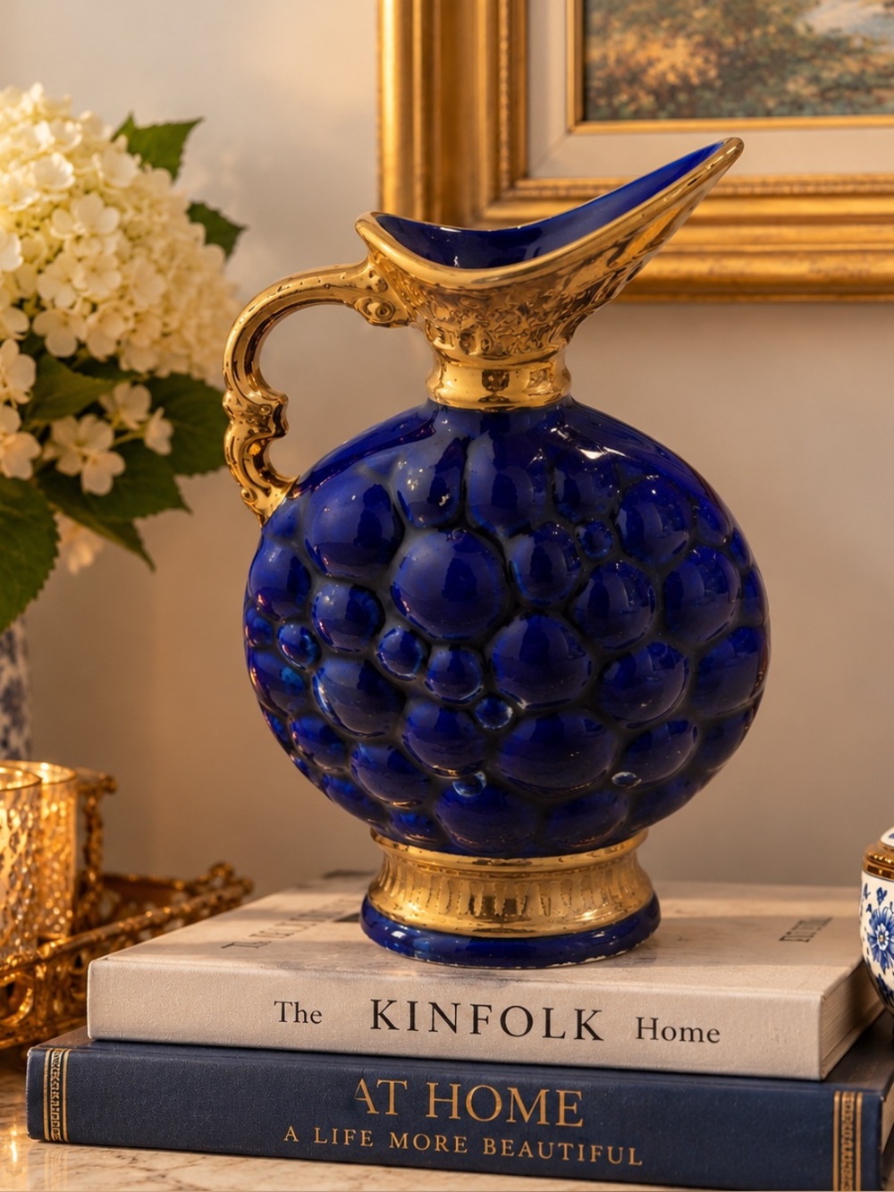 Vintage 1963 Jim Beam Regal China C Miller #145 Cobalt Blue Grape Decanter